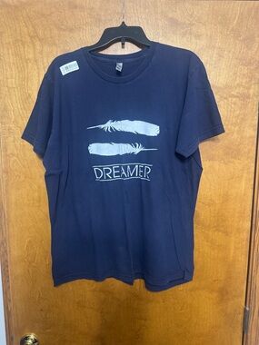 American Apparel Navy Blue 'Dreamer' Graphic Tee with White Print